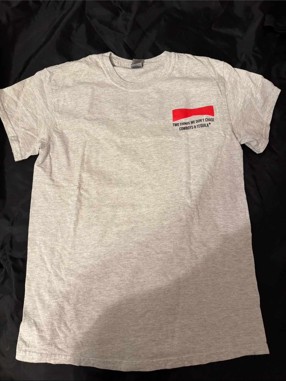 Men's Grey Graphic Tee with Red Accent